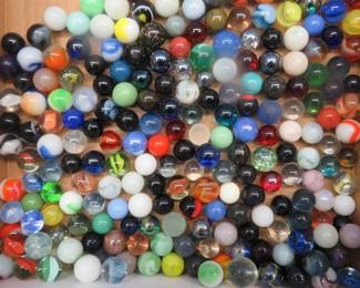Lot 108. Two different sizes of marbles