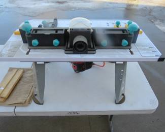 Lot 346. Craftsman 1 HP router mounted in a Wolfcraft router table. Works