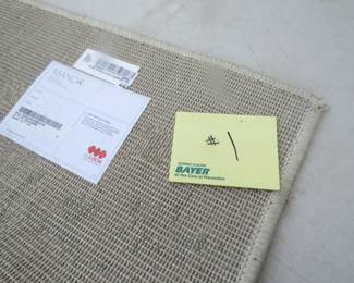 Lot 359. Gently used matching rugs: One 6' 7" x 9'. Two 3' x 5'. One 32" x 24". One hallway runner 95" x 31".