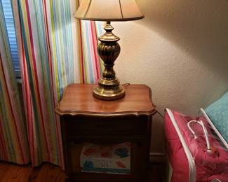 NIGHTSTAND AND LAMP