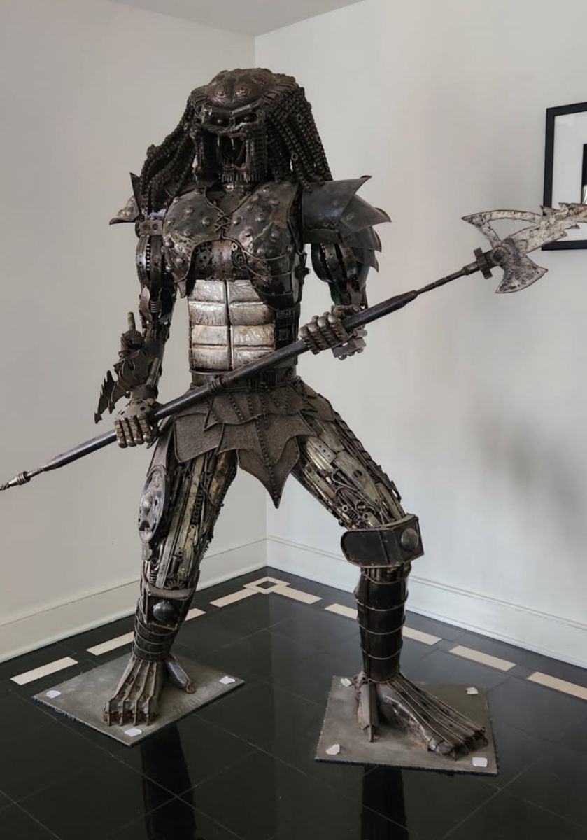 LIFE SIZE BEAST OF A PREDATOR SCULPTURE MADE FROM RECYCLED METAL GADGETS!                                                               HIGHEST & BEST BY SATURDAY, 3/8 @ 4:00!