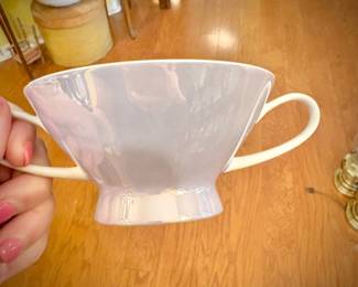 MCM Germany Rosenthal-Continental "Crystalline Blue" china set with white inside, iridescent lavender/blue exterior