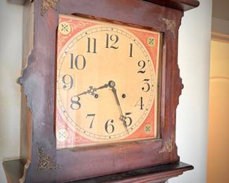 Antique 1850s grandfather clock, made in Connecticut