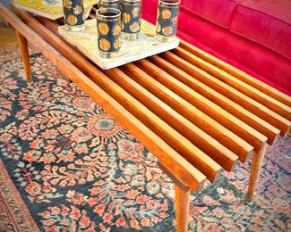 MCM George Nelson-style slatted bench/coffee table