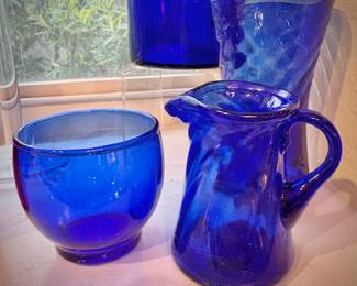 Vintage cobalt blue glass