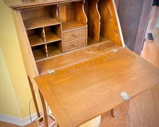 Antique pull-down writing desk