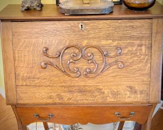 Antique pull-down writing desk