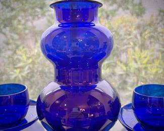 Vintage cobalt blue glass - vase