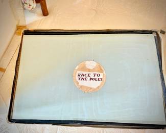 Vintage "Race to the Poles" hand-made board game