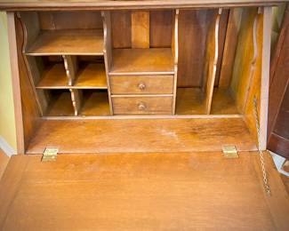 Antique pull-down writing desk