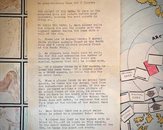 Vintage "Race to the Poles" hand-made board game