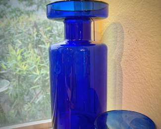 Vintage cobalt blue glass - vase