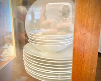 MCM Germany Rosenthal-Continental "Crystalline Blue" china set with white inside, iridescent lavender/blue exterior