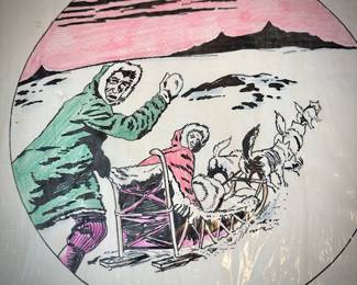 Vintage "Race to the Poles" hand-made board game