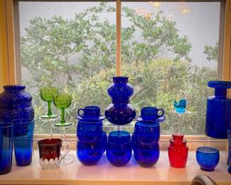 Vintage cobalt blue glass