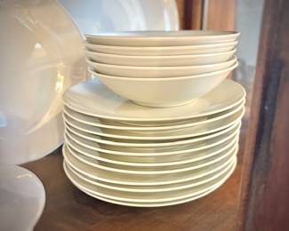 MCM Germany Rosenthal-Continental "Crystalline Blue" china set with white inside, iridescent lavender/blue exterior