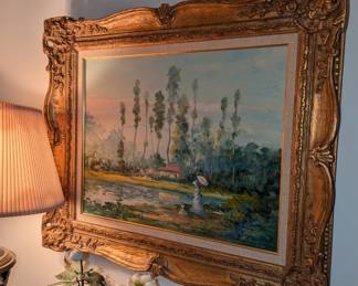Signed Margaret Rice with antique frame