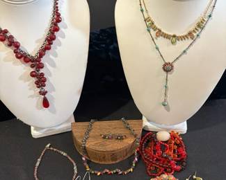 MultiColored Crystal And Beaded Necklaces Earrings And More