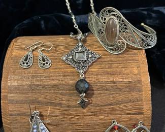 Cuff Bracelet Earrings and Necklace