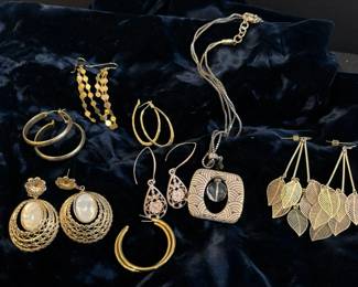 Brighton Pendant Necklace And Gold Tone Earrings