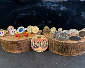 Cuff Links Tie Pins And Vintage Presidential Campaign Button