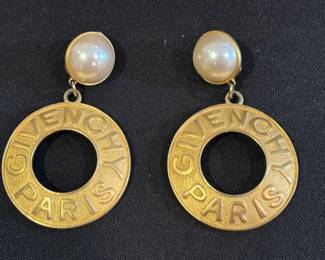 Vintage Givenchy Pearl Hoops