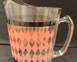 Hazel Atlas Pink Diamond Pitcher 1950s