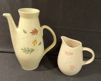 Vernonware Tickled Pink Pitcher Franciscan Autumn Leaves Mid Coffee Pot