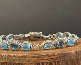 Sterling And Topaz Bracelet