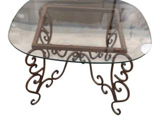 Glass and Iron Coffee Table