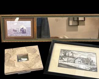 Pencil Art Of Barn Miniature Sheep Art And Mirror