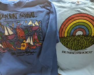 Bumbershoot 1980 T shirt, Wooden Boat Festival shirt 1990.  Women's S/M
