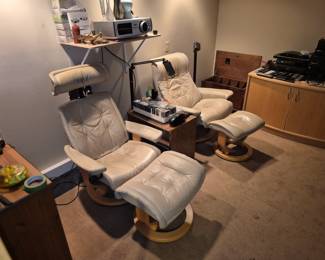 Ekornes Stressless loungers with ottomans