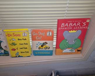 Vintage Babar's and Dr. Seuss books