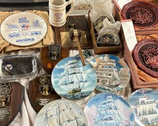 Great American Sailing Ship plate collection with original boxes