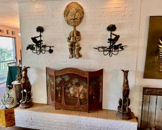 Fireplace with Vintage Accessories