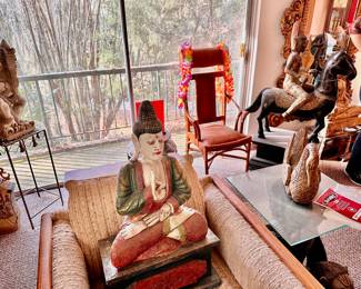 Large carved wooden diety