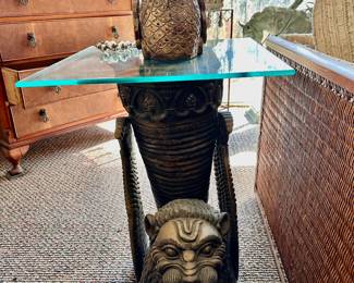 Mid East Ahyton Lion Cup end Table ( pair)