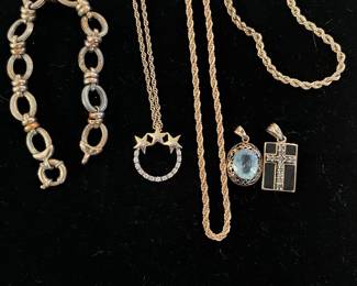 14k gold bracelet
14k gold and diamond necklace
14k necklace and bracelet
14k and 10k pendants