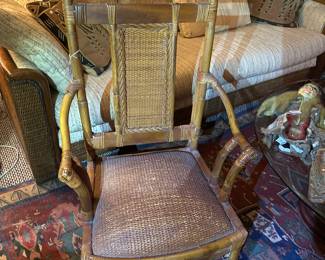 Vintage Cane high back chair