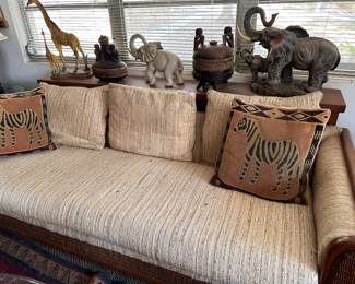 Cane Framed Sofa
Variety of Elephant and Giraffe Figures