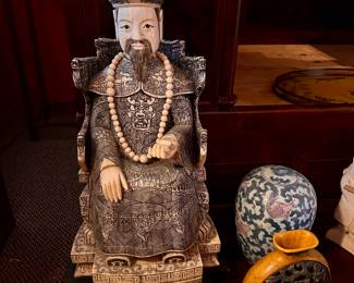 Vintage Bone Carved Emperor