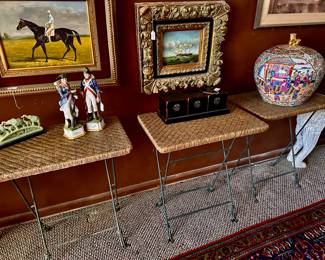 Wrought iron & Cane Tables
Accessories
Paintings