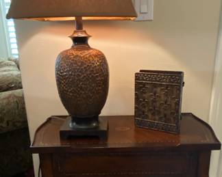 Narrow accent table with drawer