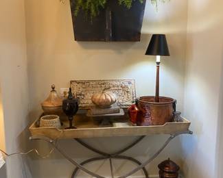 Metal and Wood sideboard/serving ,
Brookie loves earthy accents
