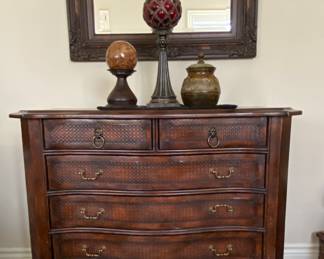 French style chest Large beveled, heavy framed mirror