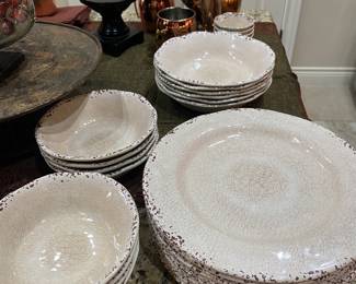 Love this pier, one brand distressed faux Iron stone dish set