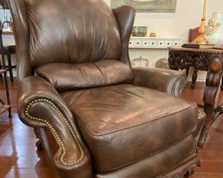 These are absolutely fantastic. Solid leather & wood recliners Were custom ordered by Brookie and her husband.
These beautiful pieces are Oversized and just right for big or tall folks