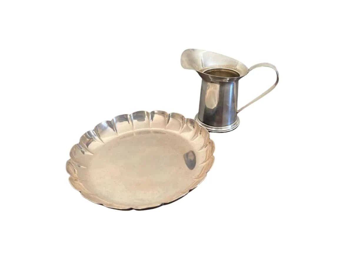 Cartier Sterling Silver Dish and Creamer