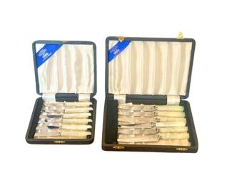 Viners of Sheffield Stainless Steel Knives with Mother of Pearl Handles, 2 Sets